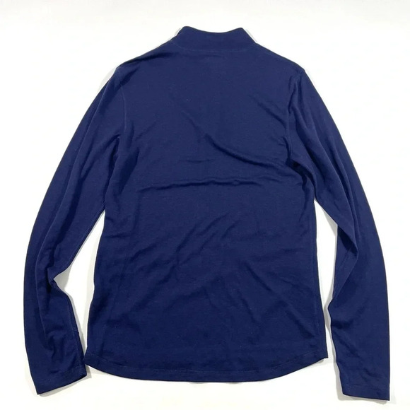 Omni Wool Mens Quarter Zip Pullover Shirt Blue - Picture 2 of 7